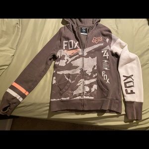 Fox zip up hoodie. Size Medium.